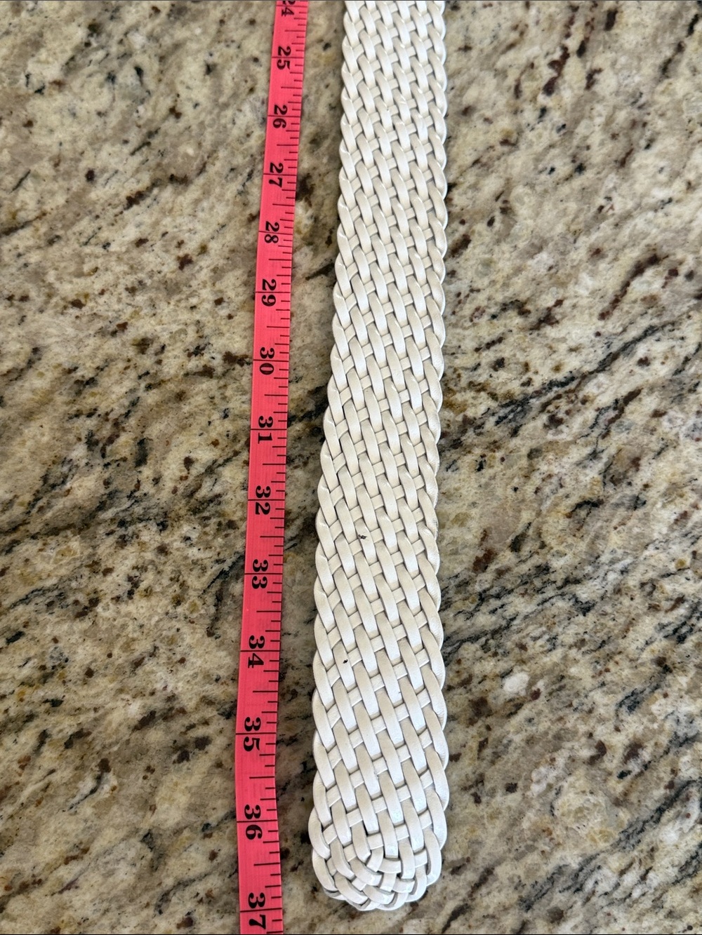 Michael Kors Belt White Braided Leather with Gold-tone buckle & MK Charm Sz Sm - Picture 9 of 11